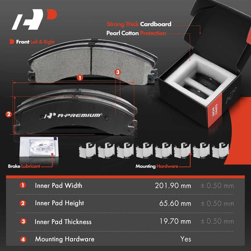 A-Premium Front Disc Brake Rotors and Ceramic Pads Kit - Image 3