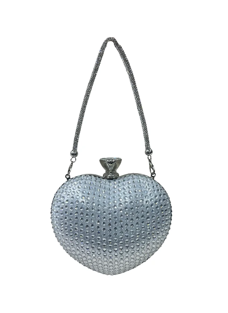 Harsha's Glam Clutches Heart Shape Clutch