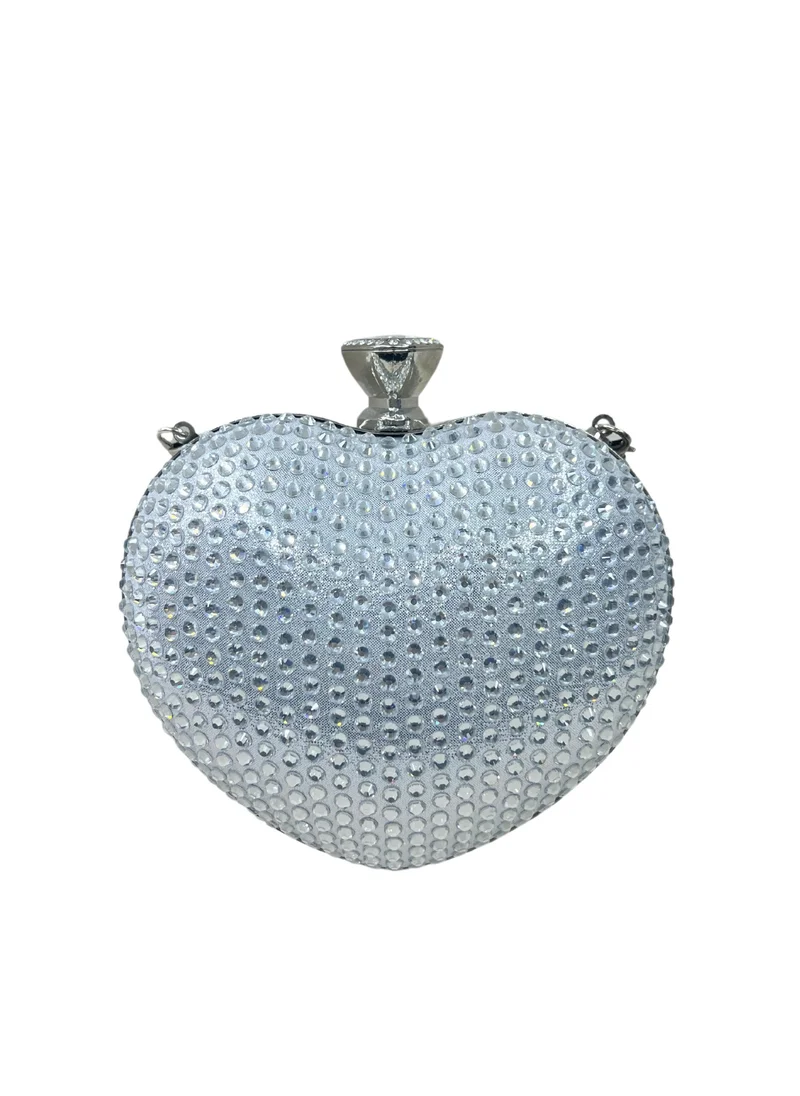 Harsha's Glam Clutches Heart Shape Clutch