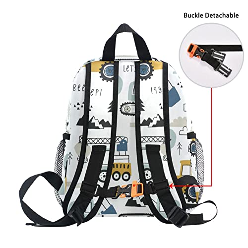 Bolaz Kids Backpack for boys Childish Truck Excavator Toddler Bags Children Preschool Kindergarten Small Chest Strap 3-8 Years Old - Image 4