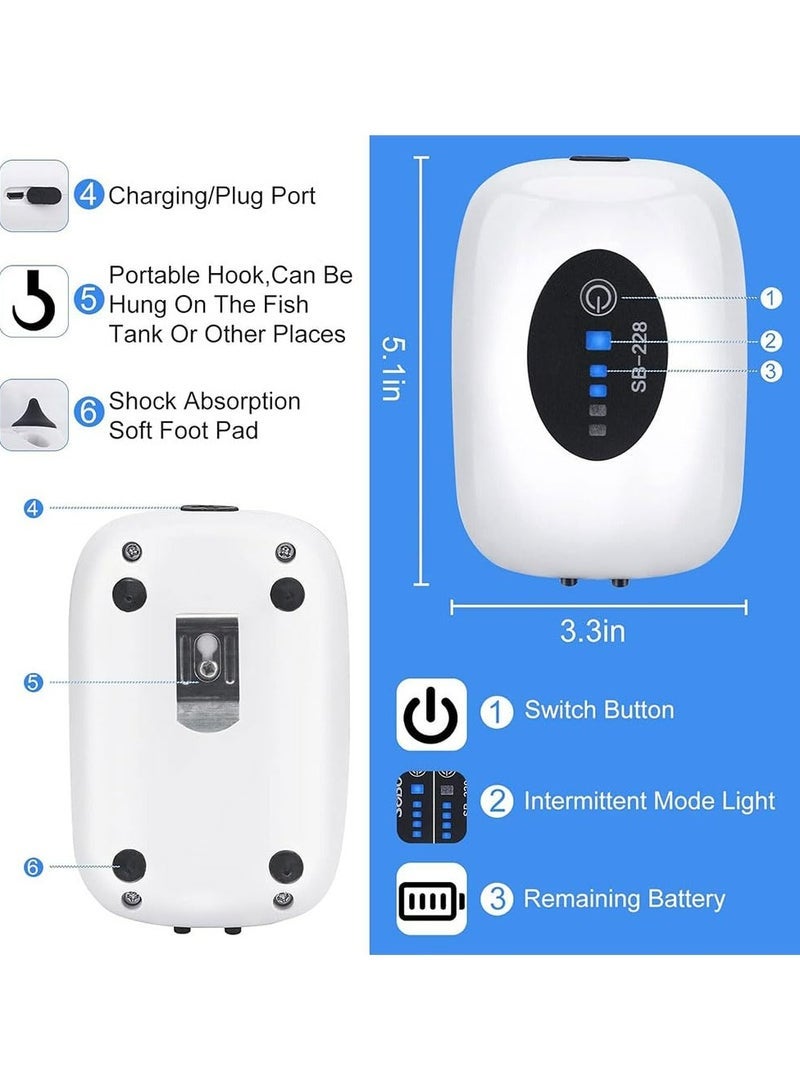general Fishing Aquarium Pump,Portable Aquarium Air Pump,Quiet Fish Tank Aerator for Up to 20-400 Gal Tank, Lithium Battery Powered Oxygen Pump with Accessories, for Outdoor Fishing - Image 3