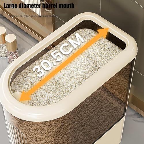Peaoop 11LB Rice Dispenser, Large Grain Container Storage with Lid Measuring Cylinder Household Cereal Dispenser Bucket for Kitchen Soybean Corn(11lb) - Image 5