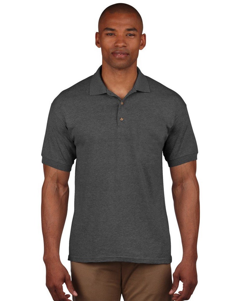 Gildan Mens Ultra Cotton Pique Polo Shirt (M) (Dark Heather) - Image 1