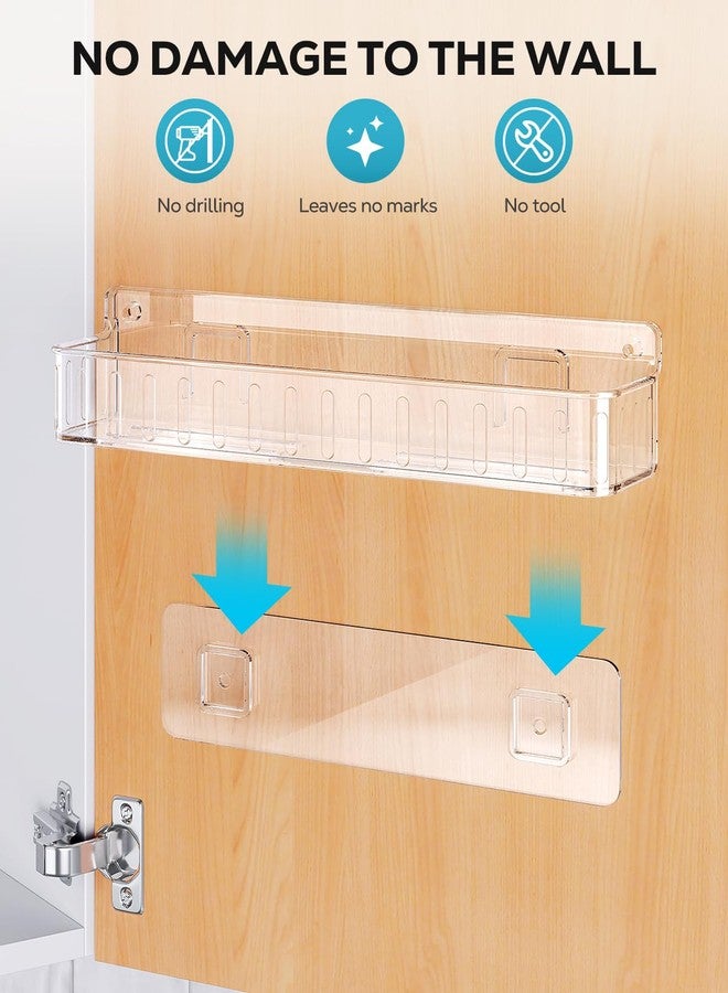 Nieifi Spice Rack Wall Mount, 4 Pack, Clear, Screw or Adhesive Installation, Spice Rack Organizer for Your Kitchen Cabinet or Pantry Door - Image 5