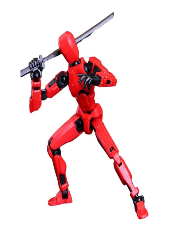 Sentosa Action Figure Toy, DIY Assembly Dummy 13 Action Figure, Articulated Robot, Desktop Decor, Gift Idea for Kids & Adults, Durable ABS Material (Red) - Image 1