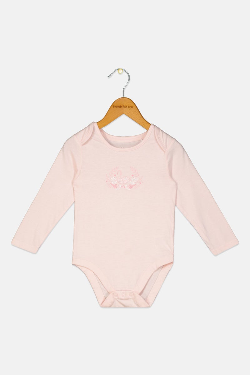 mothercare بدلة بنات toddlers بأكمام طويلة وطوق دائري مع طباعة جرافيك، وردي - Image 1