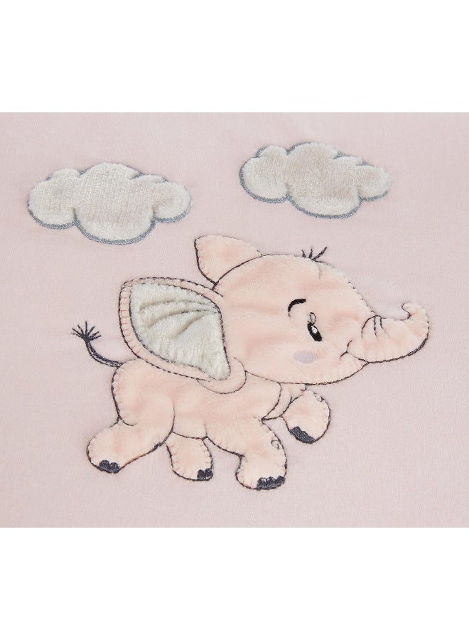 BabyJem Velvet Playing Mat With Elephant Theme (Pink)  - Image 4