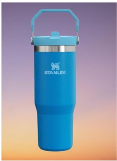 IceFlow 30 oz Stainless Steel Tumbler with Leak-Resistant Flip Straw - Vacuum Insulated Water Bottle for Home, Office, or Car, Keeps Drinks Cold for 12 Hours or Iced for 2 Days, Azure – Durable, Spill-Proof, All-Day Hydration Solution