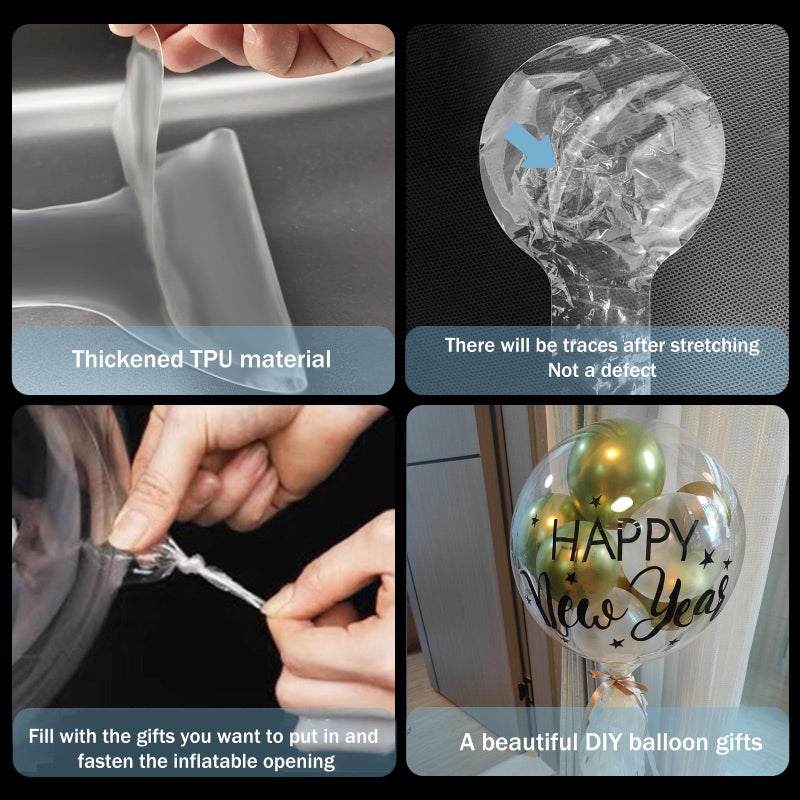 WEIYOONS 25PCS Clear Balloons for Stuffing 24inch Wide Neck Large Bubble BoBo Balloons Wide Opening Fillable Pre-Stretched Bubble Balloons for Wedding Birthday Easter Baby Shower Christmas Party Decorations - Image 3