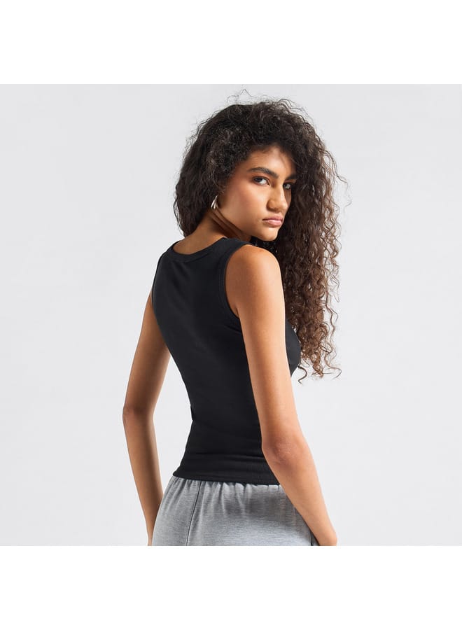 Splash FAV Ribbed Tank Top with Round Neck  - Image 3