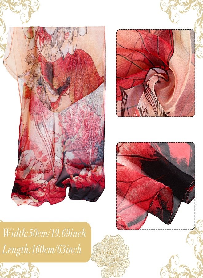 Sureio 6 Pcs Scarves for Women Lightweight Summer Floral Print Pattern Scarf for Women Dressy Long Thin Scarf Shawl(Light Style) - Image 3