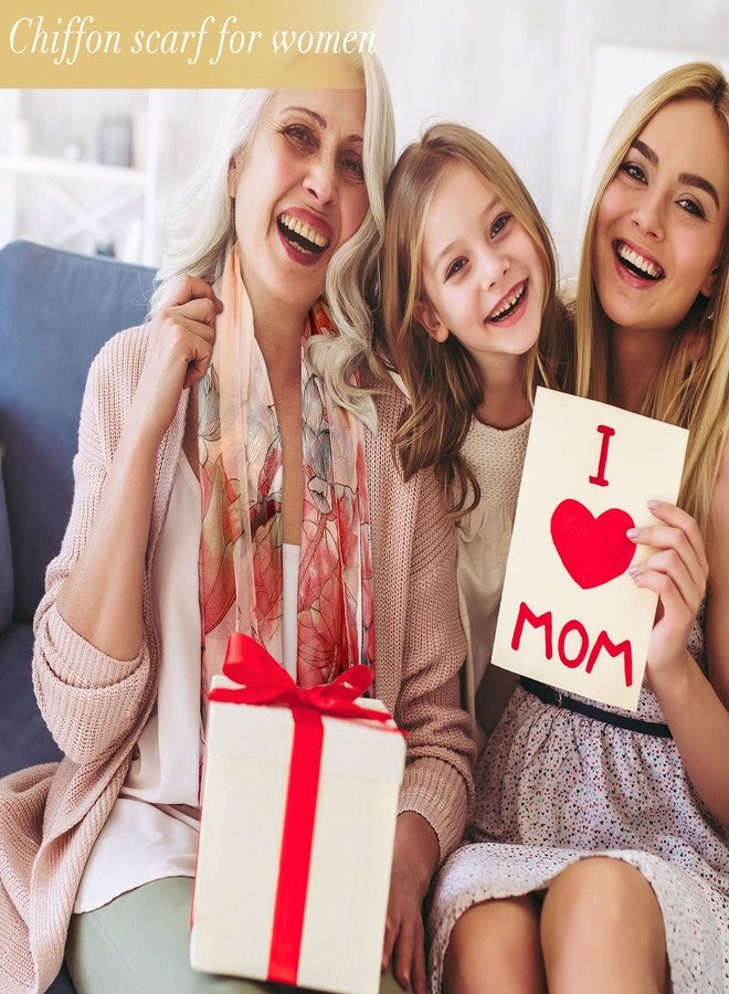 Sureio 6 Pcs Scarves for Women Lightweight Summer Floral Print Pattern Scarf for Women Dressy Long Thin Scarf Shawl(Light Style) - Image 2