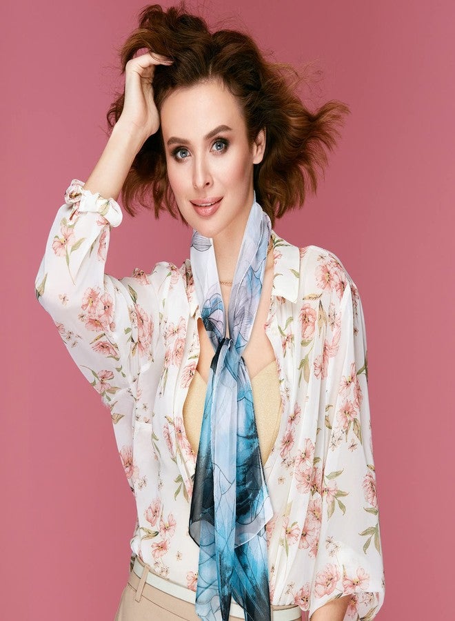 Sureio 6 Pcs Scarves for Women Lightweight Summer Floral Print Pattern Scarf for Women Dressy Long Thin Scarf Shawl(Light Style) - Image 5