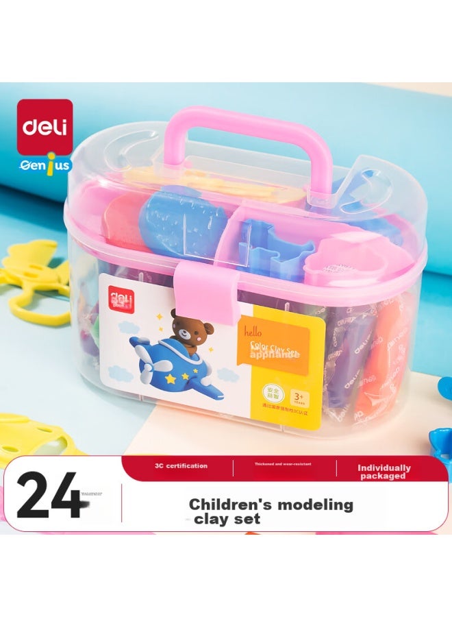 ديلي Deli Children's عجينة ألوان 24، عجينة اللعب، عجينة يدوية صنع يدوي، هدية عيد الميلاد، لعبة عطلة للأولاد والبنات - Image 1