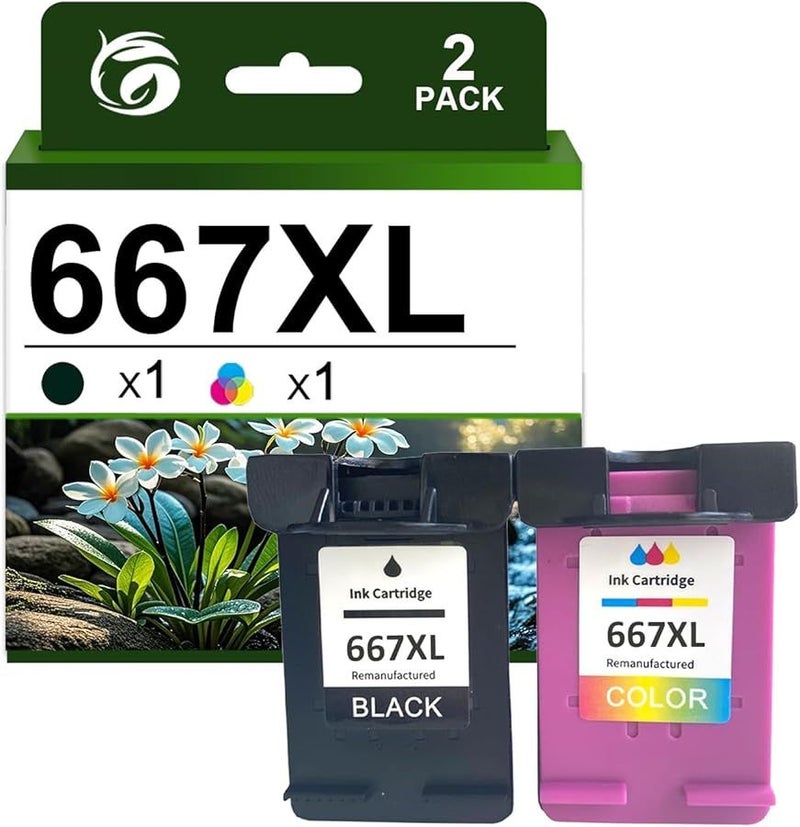 2 Color Ink Cartridges Combo Pack Replacement for DeskJet Plus Ink Advantage Printers - Image 1
