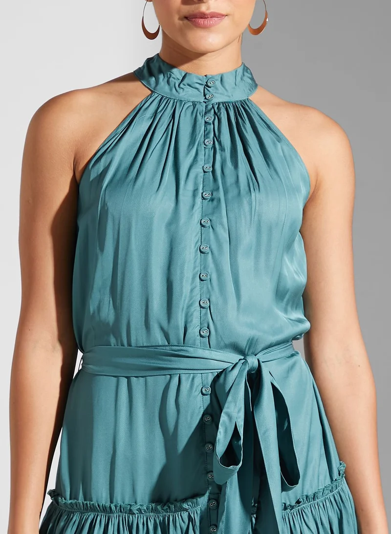 stretch jersey fabric dress Aerie Couture 416 - Long Rhinestone Stretch Satin Trumpet Dress