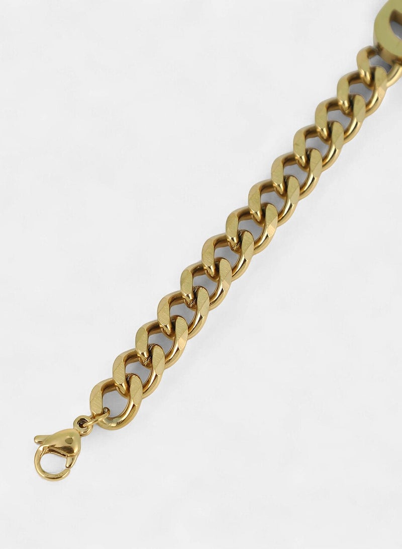 SOHI Women The Curved-Link Chain Bracelet | California  Colour | One-Size | Metallic Alloy Material | Lobster Clasp Closure | Bracelet For Casual & Evening Wear - Image 5