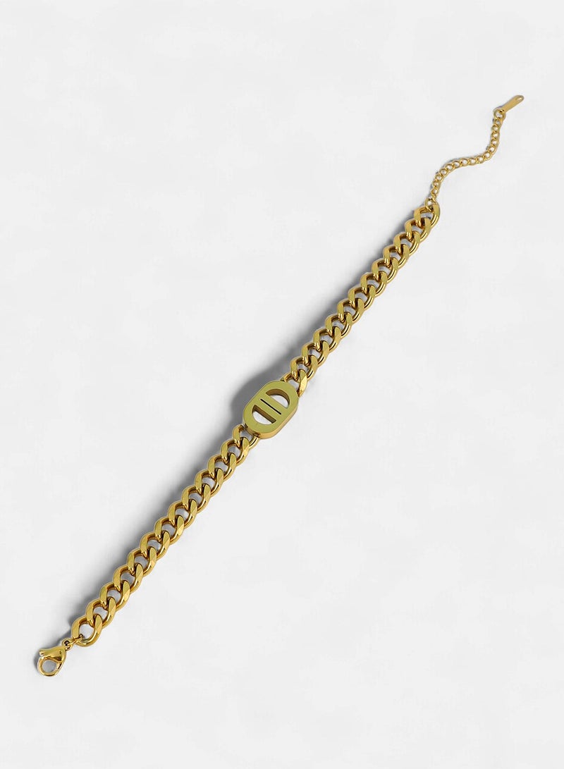 SOHI Women The Curved-Link Chain Bracelet | California  Colour | One-Size | Metallic Alloy Material | Lobster Clasp Closure | Bracelet For Casual & Evening Wear - Image 4