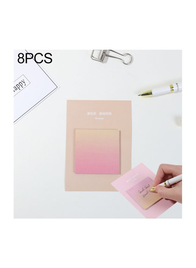 نيبمينينت مجموعة دفتر ملاحظات بتصميم ألوان قوس قزح المتدرجة مكونة من 8 قطع بيج/ وردي - Image 2