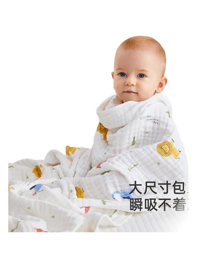 Yeehoo Baby Bath Towel Pure Cotton Breathable Gauze Newborn Children Bath Towel Lion Giraffe 115X115Cm - Image 3