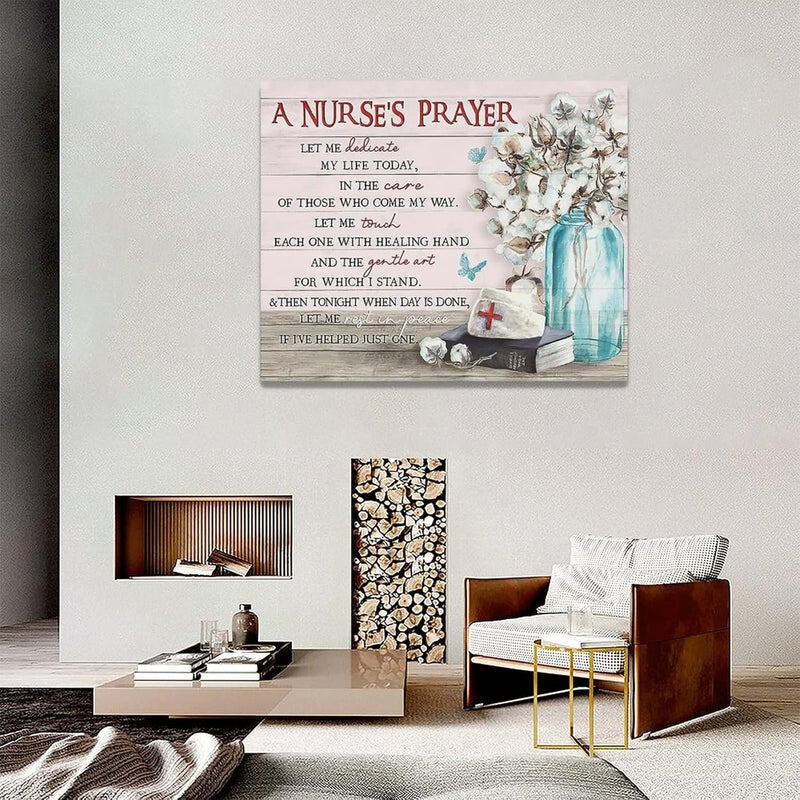 remzoke A Nurse's Prayer Canvas Wall Art - Image 4