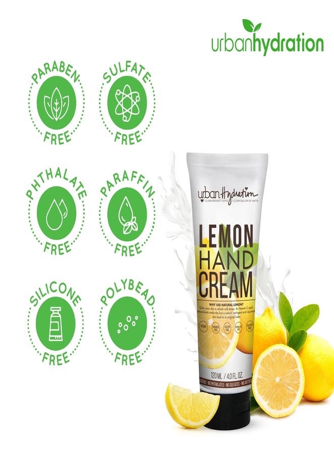 Urban Hydration كريم يد بالليمون من أوربان هايدريشن، 4 أونصات - كريم مرطب لليد بزيت جوز الهند ومستخلص الليمون، للبشرة الجافة والخشنة، خالي من الكبريتات والبارابين والأصباغ والسيليكون - Image 2