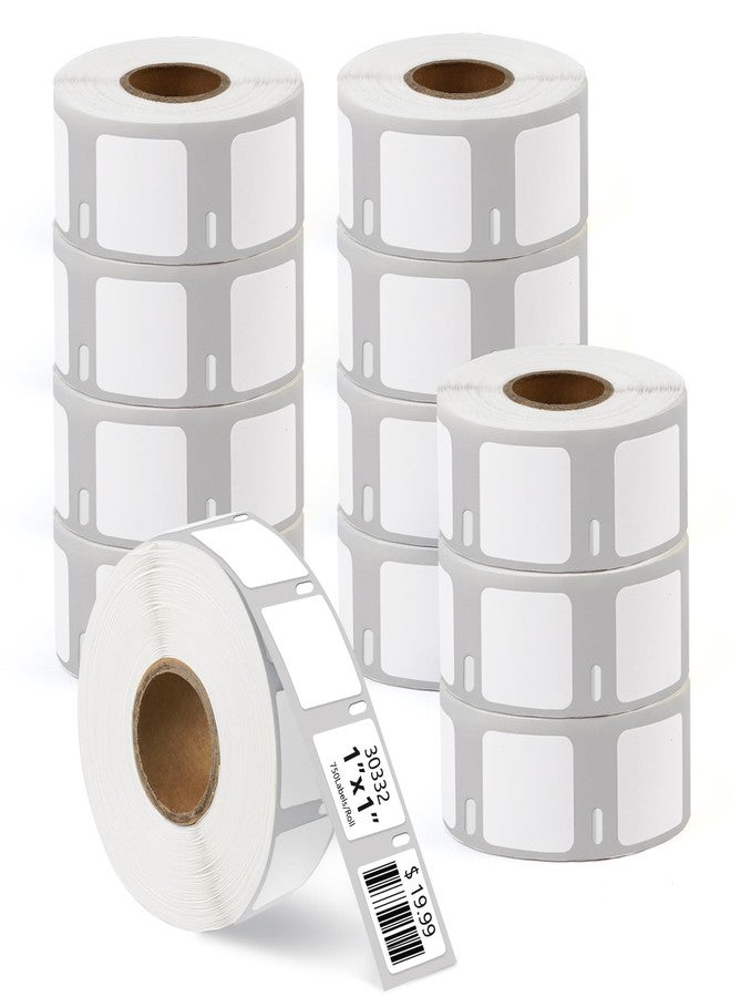LotFancy 1” x 1” Direct Thermal Labels, Shipping Label Replacement for DYMO 30332, (12 Rolls /750 Label), Multipurpose Labels Compatible with Labelwriter 4XL, 450 Turbo, Desktop Printers - Image 1