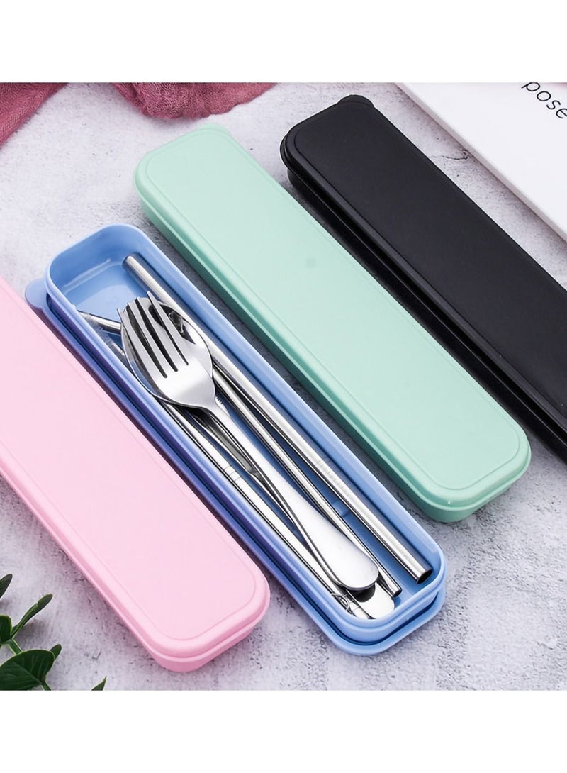 4 Sets Portable Cutlery with Case Travel Utensil Set for Picnic Camping or Daily Use - Image 3