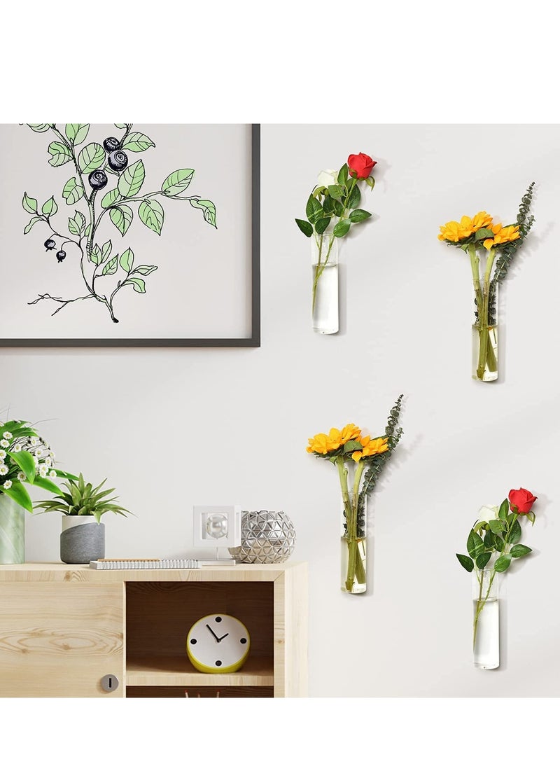 Zikra Wall Hanging Planters, Glass Terrarium, Plant Containers Wall Vase Perfect for Propagating Hydroponic Plants Home Garden Wedding Decor 4 pieces - Image 3