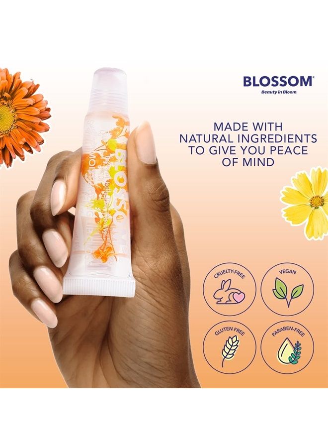 Blossom Scented Moisturizing Lip Gloss Tubes, Infused with Real Flowers, 0.3 fl. oz/9ml, Peanut Butter Cup - Image 1