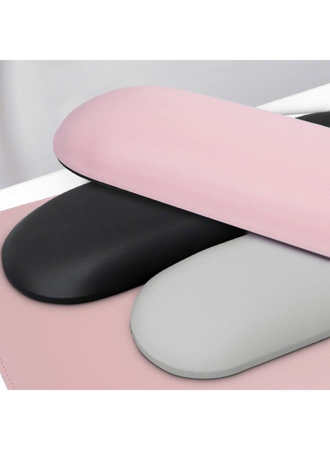 Merterfly Nail Arm Rest Pillow and Mat Luxury Salon Manicure Armrest Cushion Nail Art Hand Holder Manicure Hand rest Cushion Pad Tool for Nail Tech Manicurist (With Mat, Pink) - Image 5