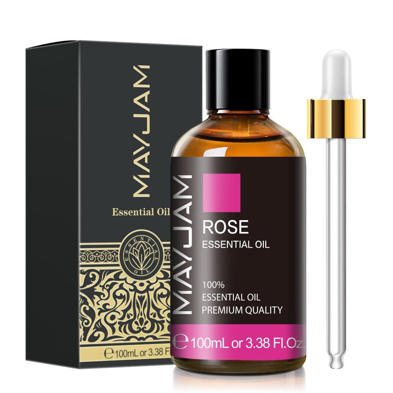 MAYJAM Rose Essential Oil, MAYJAM Premium Pure Essential Oils for Diffusers for Home, 3.38FL.OZ Large Volume Rose Oil for Soap Candle Making Massage - Image 1
