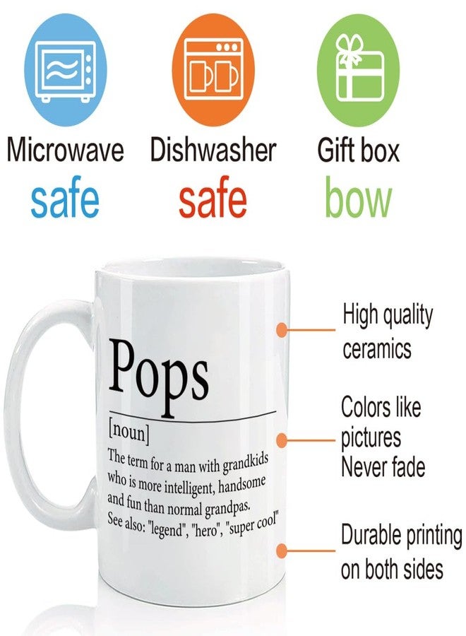 FALJIOK Pops Definition Mug, Promoted to Pops Gifts for Grandpa, Best Pops Ever Mug 11oz, Novelty Mugs Gift for Grandpa from Granddaughter Grandson - Image 4