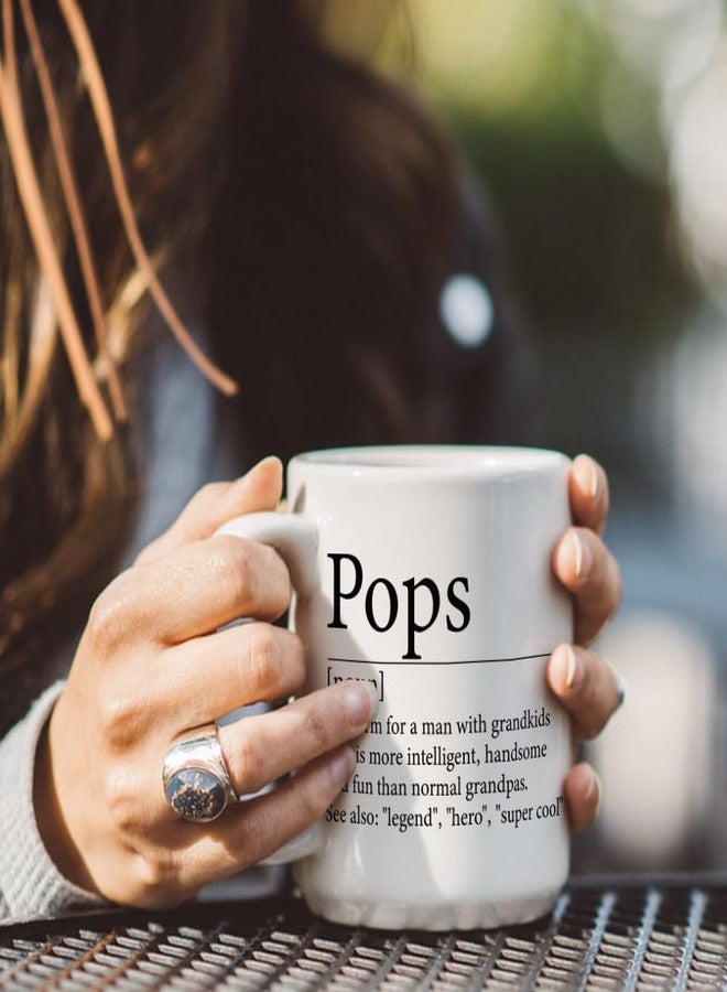 FALJIOK Pops Definition Mug, Promoted to Pops Gifts for Grandpa, Best Pops Ever Mug 11oz, Novelty Mugs Gift for Grandpa from Granddaughter Grandson - Image 3