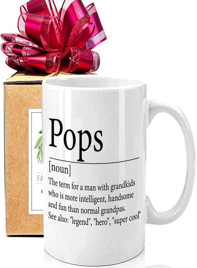 FALJIOK Pops Definition Mug, Promoted to Pops Gifts for Grandpa, Best Pops Ever Mug 11oz, Novelty Mugs Gift for Grandpa from Granddaughter Grandson - Image 1