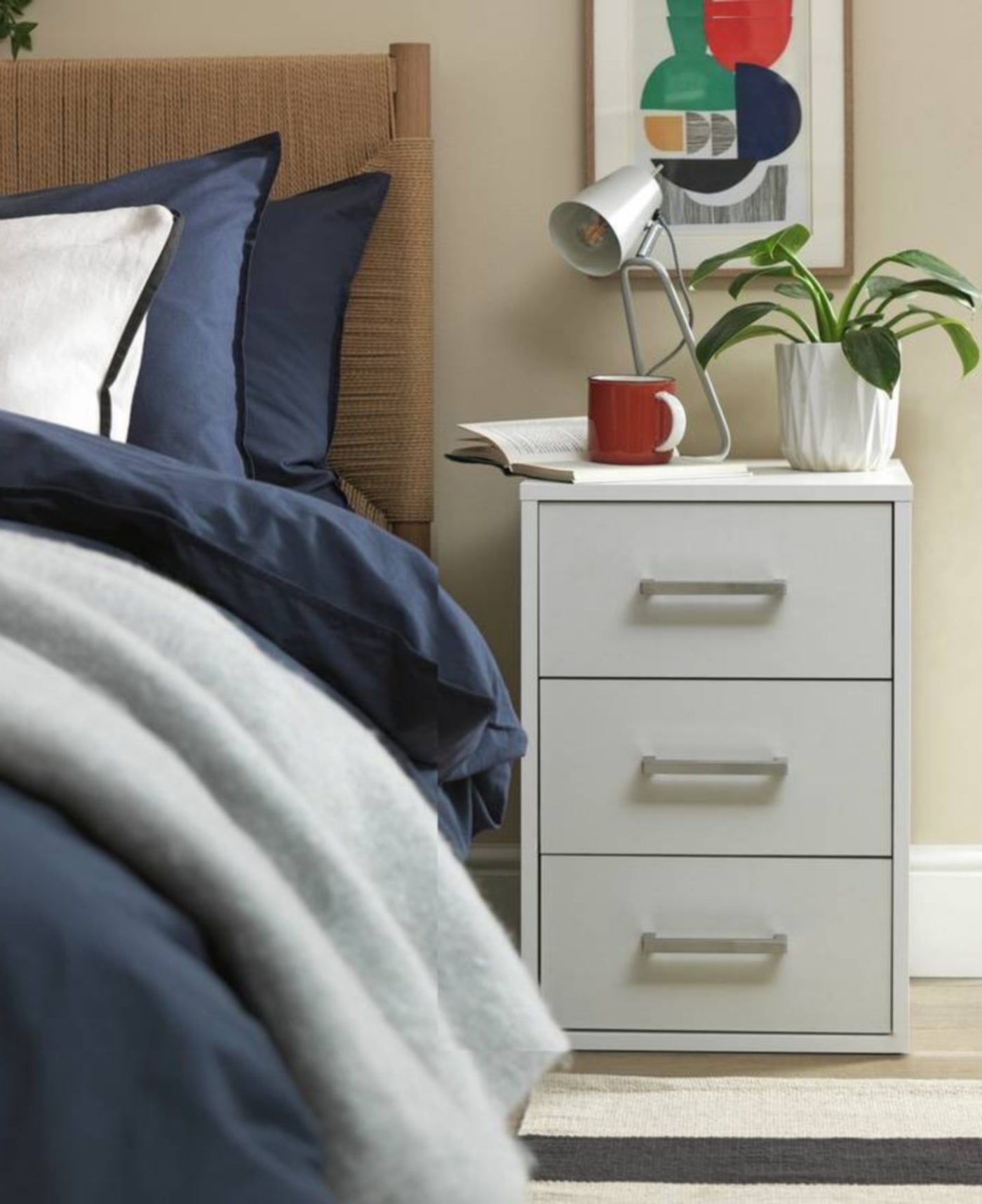 Modern MDF nightstand - Height 65 cm - Width 44 cm - Depth 36 cm, from Furniture Store.
