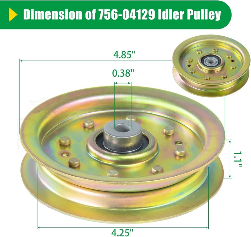 POSFLAG 753-08171 Idler Pulley Kit Replaces Cub Cadet 756-04129B Idler Pulley 756-04129B, Idler Pulley 753-08171, 75308171, 756-04129, 956-04129, 753 08171, 753-08068 for Cub Cadet RZT50 LTX1040 Decks - Image 4