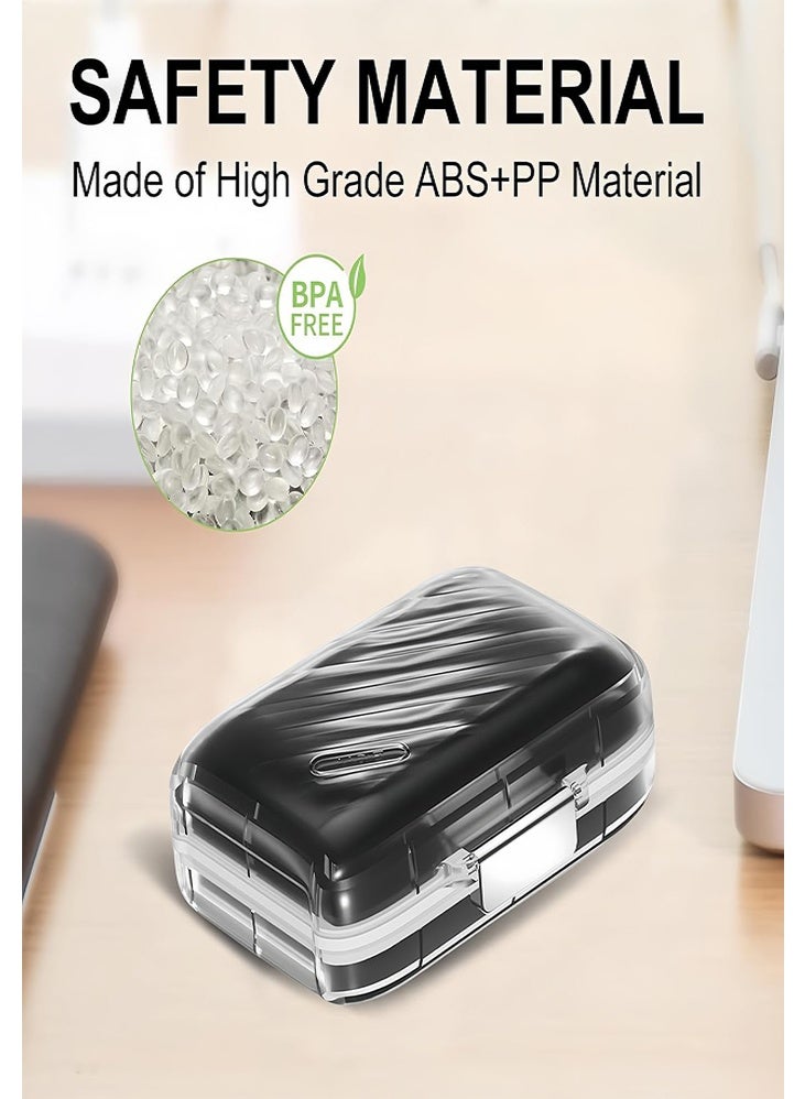 دي إم جي تك منظم أقراص 7 أيام، حقيبة أسبوعية متنقلة للأقراص مع فواصل مقاومة للرطوبة والضوء، منظم فيتامينات يومي لرحلات السفر، حجم صندوق مضغوط - Image 5