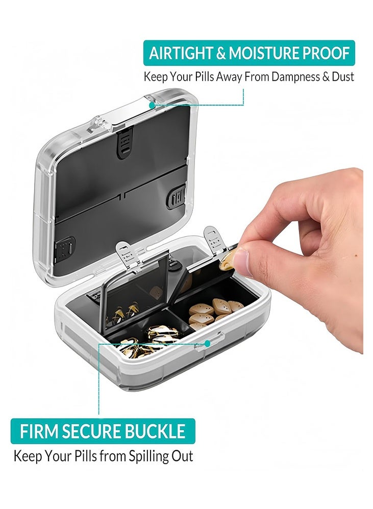 دي إم جي تك منظم أقراص 7 أيام، حقيبة أسبوعية متنقلة للأقراص مع فواصل مقاومة للرطوبة والضوء، منظم فيتامينات يومي لرحلات السفر، حجم صندوق مضغوط - Image 2
