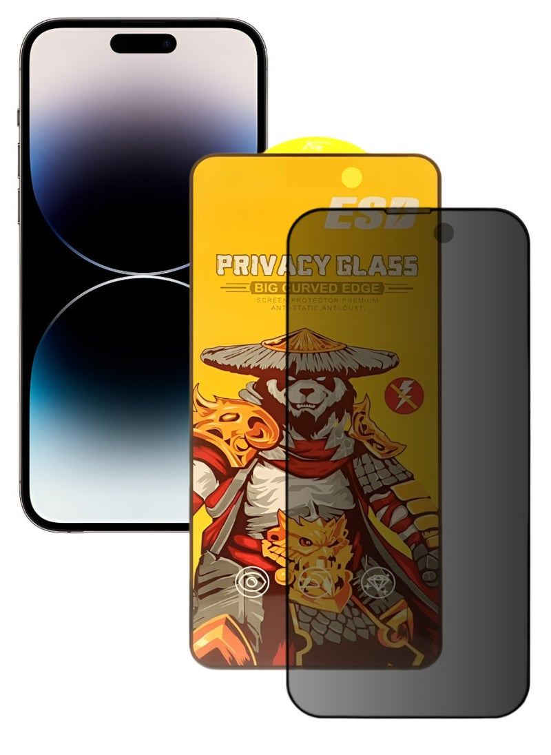 ESD Tempered Dustproof Privacy Glass Screen Protector Compatible For iPhone 14 Pro Max - Image 1