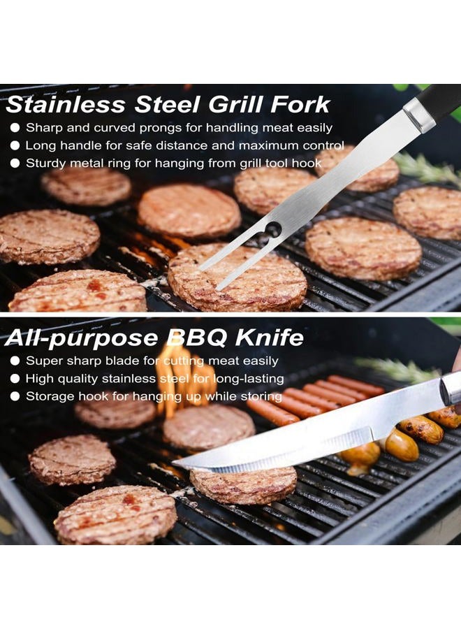 POLIGO 22PCS Heavy Duty BBQ Grill Accessories Set, Non-Slip Grill Tools for Outdoor Grill Set Thicker Stainless Steel Grill Utensils Set, Deluxe Grilling Set with Aluminum Case Ideal Gifts for Men Dad - Image 5