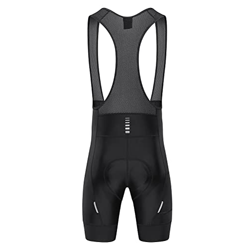 qualidyne Men's Cycling Bib Shorts with Pockets, 4D Padded Road Bike Bib Biking Bicycle Shorts Black - Image 4