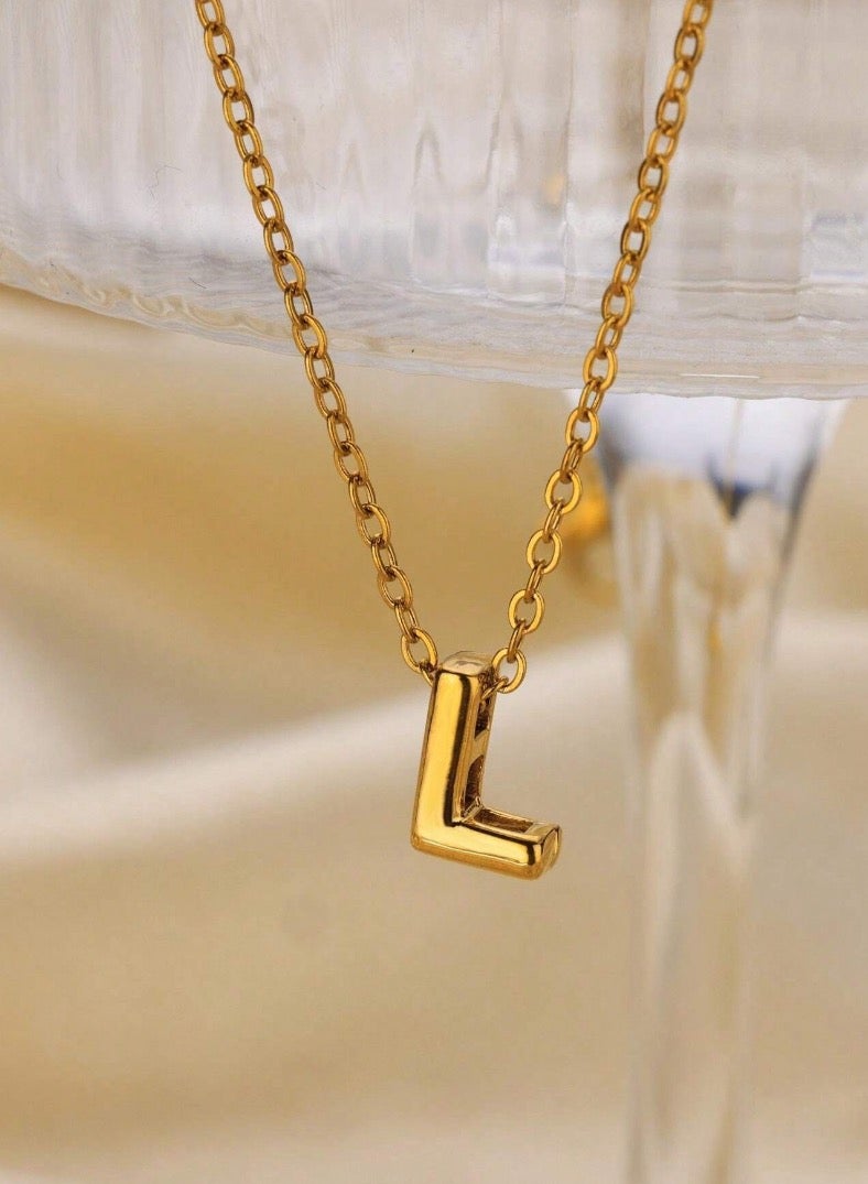 Equal Women's Stainless Steel Gold Plated Necklace Very Elegant And Designed With Letter - Image 1