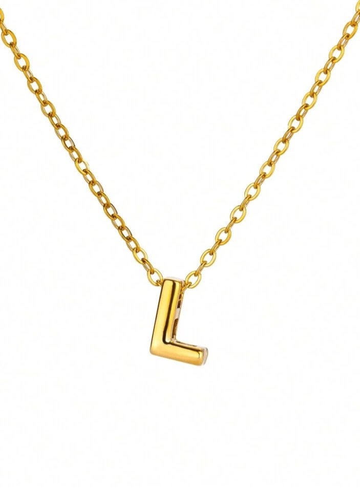 Equal Women's Stainless Steel Gold Plated Necklace Very Elegant And Designed With Letter - Image 2