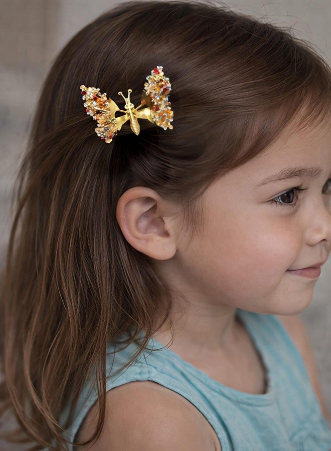 Combo of 3 Stylish & Trendy Fancy Hair Clip | Moving & Fluttering Butterfly Hair Clip + Butterfly & Flower Rhinestone Crystal Hair Barrette Clips Set for Women & Girls | Strong Grip Hair Clips for Daily, Wedding, Party & Everyday styling Hair Accessories (pack of 3) - Image 5