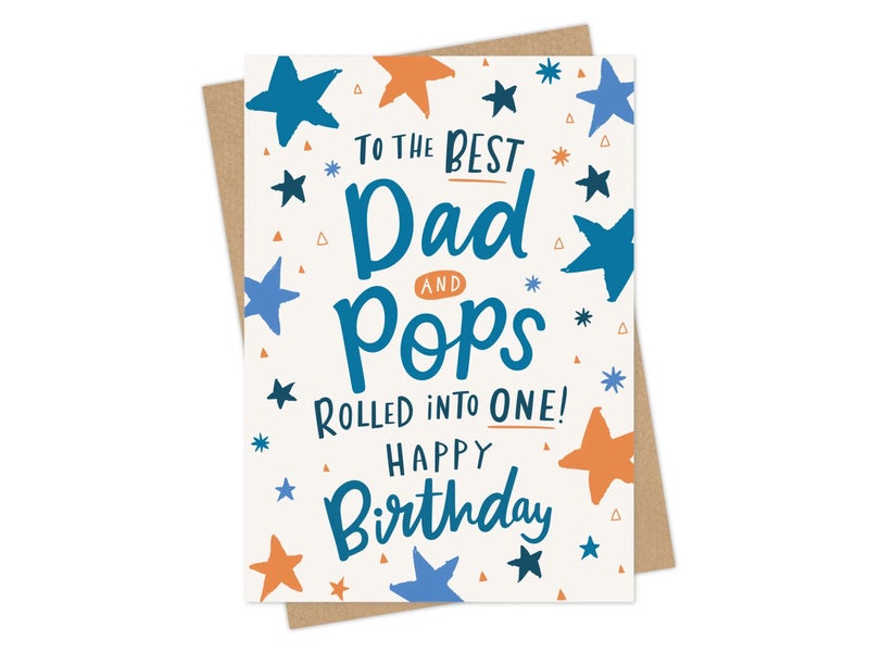 DottyBlack Dad & Pops Birthday Card | Happy Birthday Greeting Card with Envelope | Blank Inside Birthday Card for Dad, Father, Pops, Family Wishes, Celebration & Personal Messages - Image 1