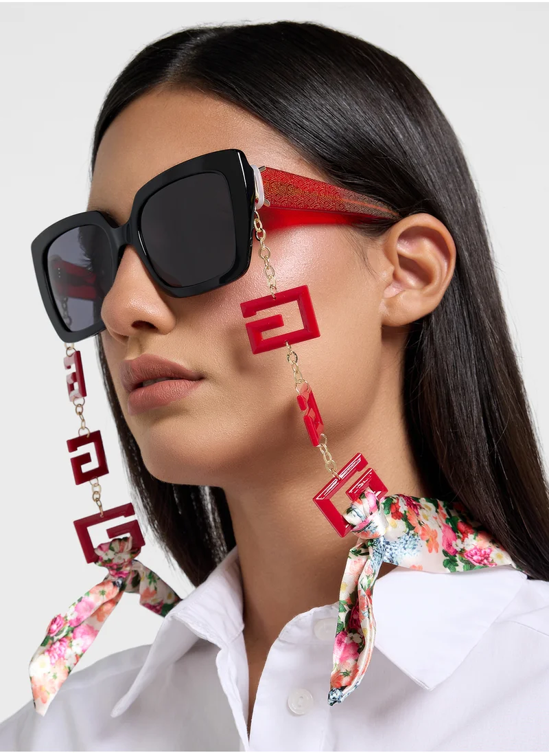 جس Uv-Protected Oversized Sunglasses