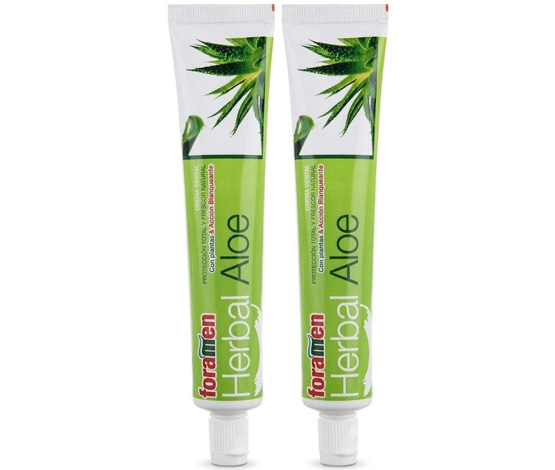 Foramen Herbal Aloe Vera Toothpaste, Total Protection & Whitening Dental Cream, Natural Freshness with Plant Extracts, 2-Pack