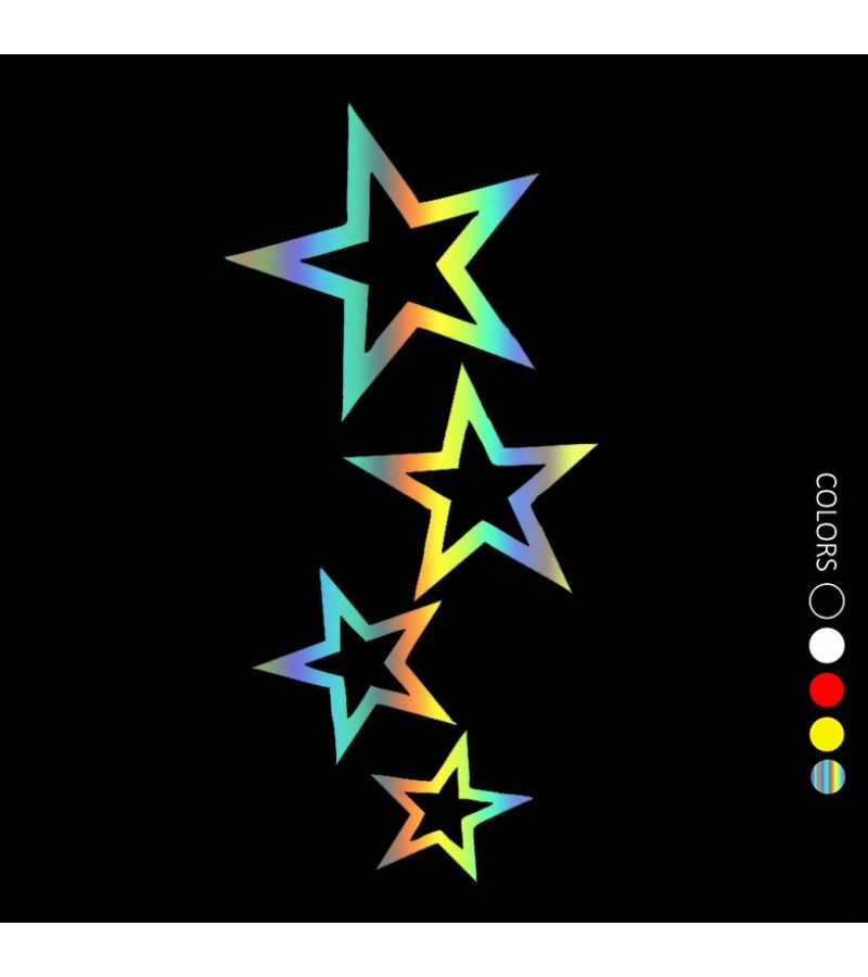 Yellow Star Car Sticker Vinyl Decal Waterproof 2.36x4.92inch Scratch Cover For Bumper Truck - Image 3