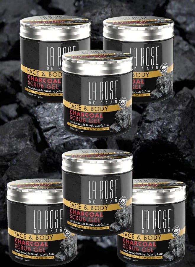 La Rose 6 Pieces Face And Body Charcoal Gel 500ML - Image 1